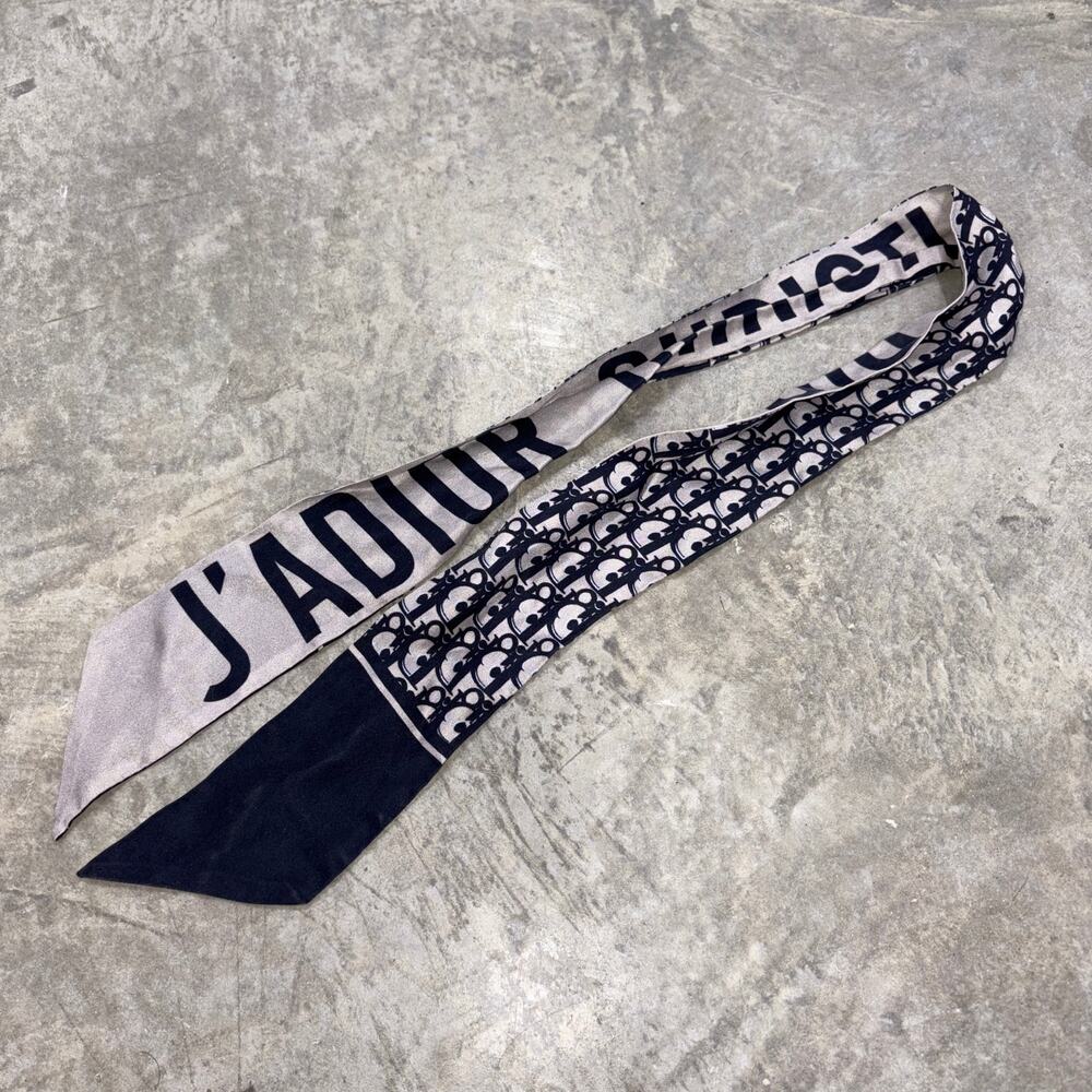 Dior Mitzah Dior Oblique silk scarf head scarf headband bag tie designer rare